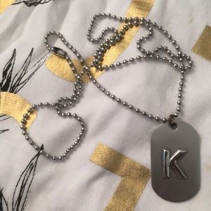 K dog tag necklace